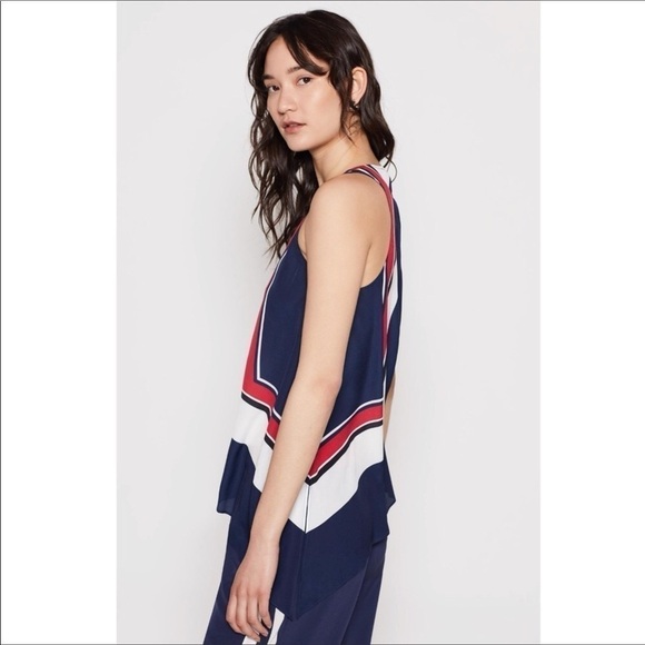 Joie Edweina Top Sleeveless Asymmetrical Navy NWT - Picture 2 of 10